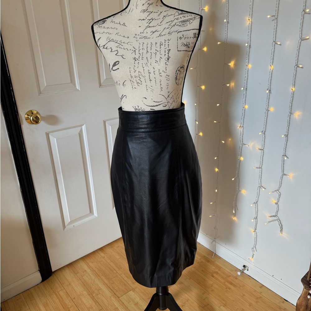 Real Leather Pencil Skirt